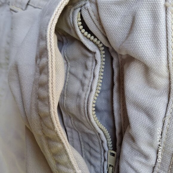 Eddie Bauer Mens Work Heavy Duty Khaki Cargo Pants Size 40X30 Cotton Fabric - Picture 3 of 14